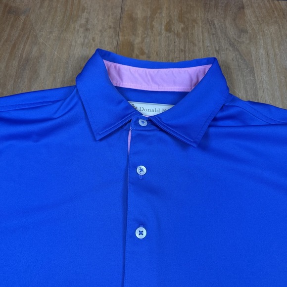 Donald Ross Short Sleeve Golf Polo Shirt Mens L Blue Casual Logo Performance - Picture 3 of 8